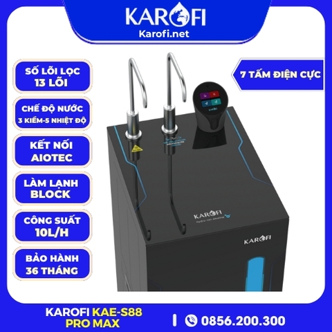Máy Lọc Nước Nóng Lạnh Hydro-Ion Kiềm Karofi KAE-S88 Promax