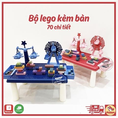 Bộ LEGO lắp ráp chủ đề khu vui chơi kèm bàn