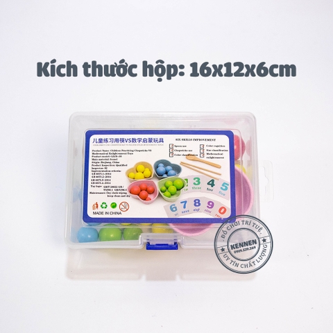 Gắp hạt 3 kỹ năng kèm học số phương pháp giáo dục Montessori LOẠI ĐẸP