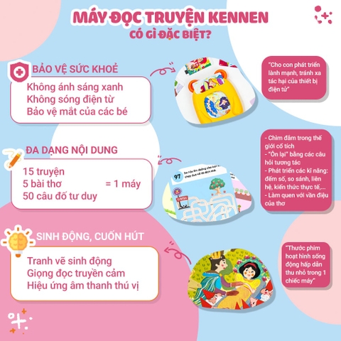 Máy đọc truyện Kennen- Máy đọc thẻ truyện tranh tư duy bảo hành 6 tháng