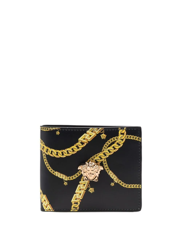Versace chain-print leather wallet