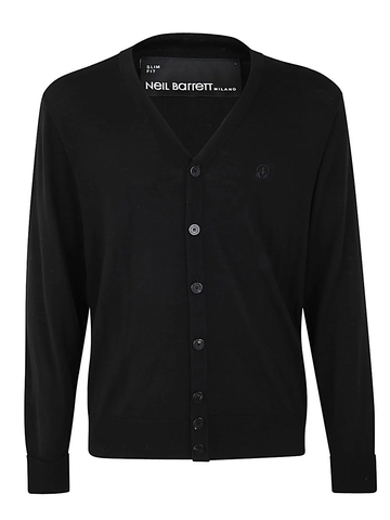 NEIL BARRETT Knitted Cardigan In Black