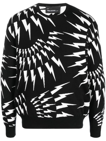 Neil Barrett Thunderbolt-print cotton sweatshirt