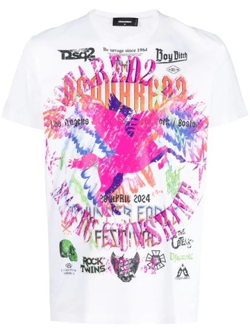 Dsquared2 graphic-print cotton T-shirt - White