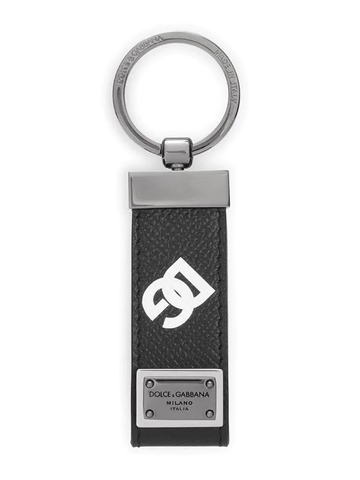 Dolce & Gabbana logo-print leather keychain