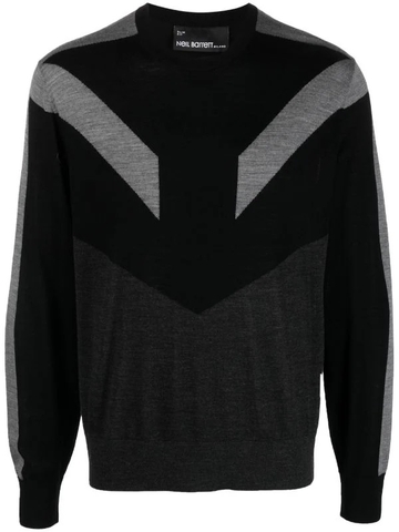 Neil Barrett colour-block fine-knit jumper