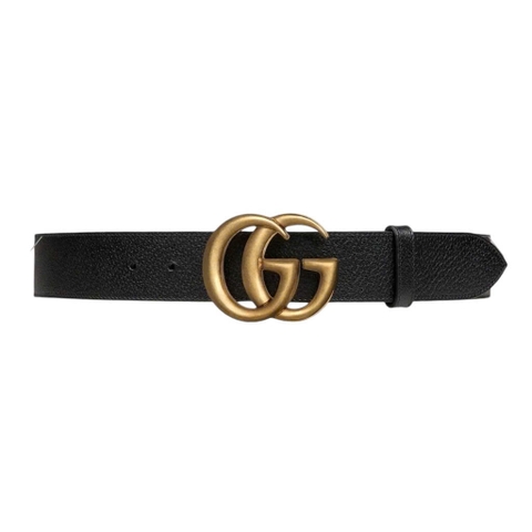 Reversible leather belt with Double G buckle