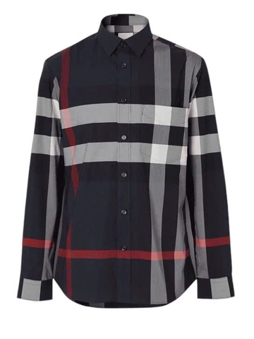 Burberry Check Stretch Cotton Poplin Shirt