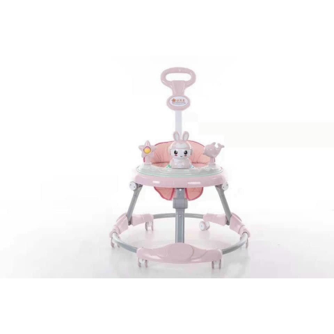 Xe tập đi cao cấp cho bé, xe tròn tập đi, khung xe kim loại chắc chắn - có kèm nhạc, đèn tay đẩy, bàn ăn dặm hình thỏ