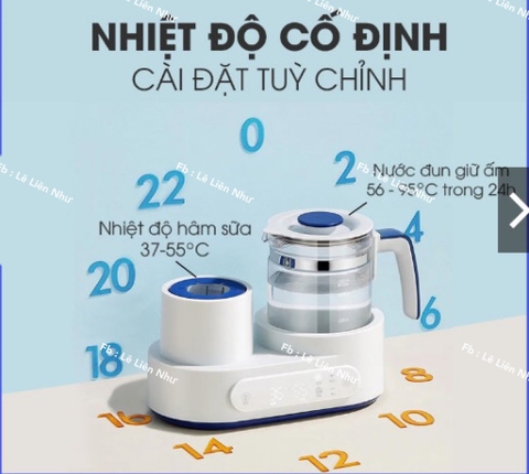 PKBS -(Q20B)Máy hâm sữa kết hợp lắc sữa đun nước pha sữa đa năng 3in1 Hàng chính hãng Beardodo