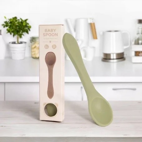 Thìa ăn dặm cho bé Silicon TUBE BABY SPOON cao cấp chính hãng Bluemama Hàn Quốc "Thìa ăn dặm silicon''