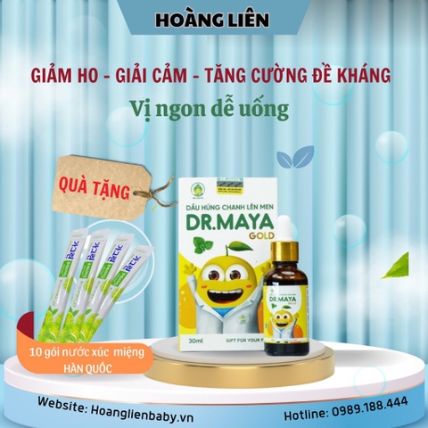 TPCN - Dầu húng chanh lên men Dr. MAYA Gold (30ml) Tăng sức đề kháng tự nhiên cho bé, mẫu mới