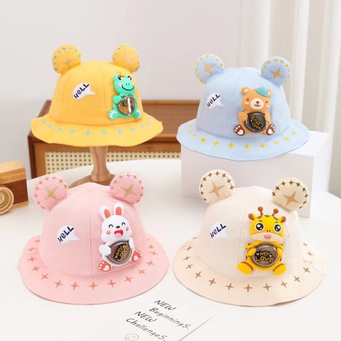 Mũ tai bèo họa tiết hoạt hình phong cách Hàn quốc cho bé