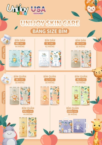 Tã Dán Unijoy Ngày Size S (4-8kg) 62miếng