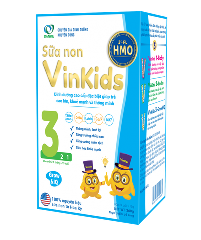 Sữa non Vinkids số 3 Grow & IQ – Giúp trẻ cao lớn, thông minh
