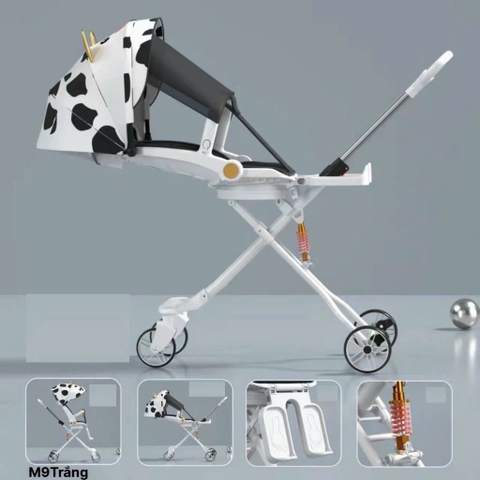 Xe đẩy M9 gấp gọn 2 chiều, có lò so giảm sóc, tặng kèm đệm ngồi cho bé(hàng có sẵn)