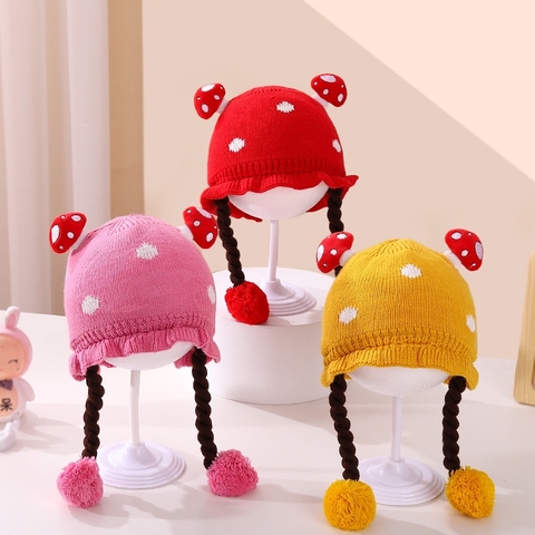 Mũ len công chúa nơ gắn tóc giả siêu cute dành cho bé gái - Hàng Quảng Châu Loại 1 (W2)