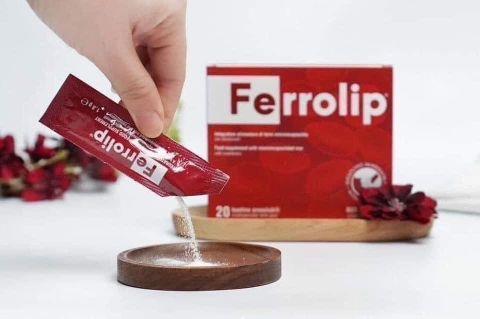 Sắt sinh học Ferrolip cho bà bầu, mẹ sau sinh và người thiếu máu (Hộp 20 gói)