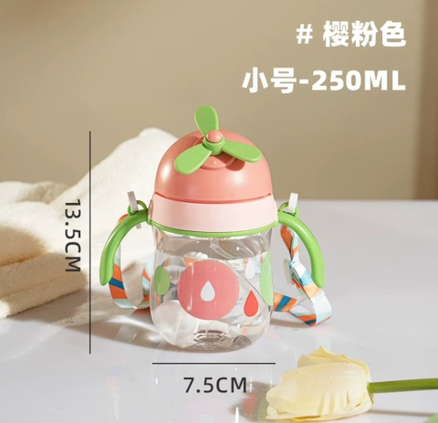 Bình nước chong chóng, bình nước cho bé có kèm dây đeo tiện lợi (300ml)