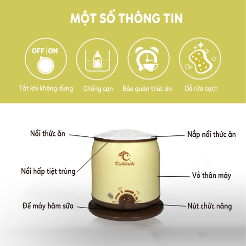 PKBS - Máy Hâm Sữa, Ủ Sữa Đơn Cho Bé Kichilachi 4 Chức Năng Hâm Sữa, Ủ Sữa, Hâm Thức Ăn Và Tiệt Trùng