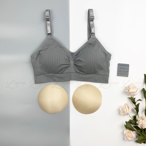 Áo lót bầu cho con bú A2 không gọng, chống chảy xệ co giãn 4 chiều, áo ngực thấm hút cho mẹ bầu