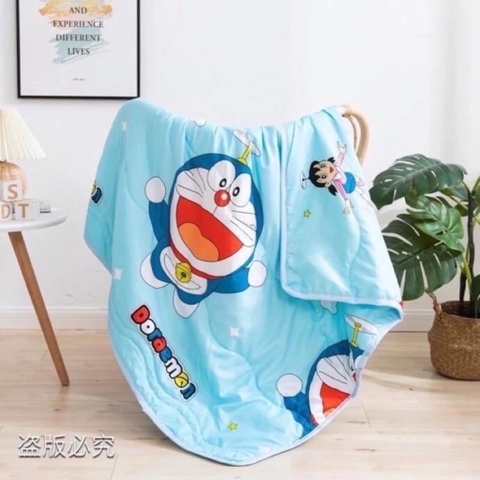 Chăn mền cho bé đi học 1mx1m3, 2 mặt hình có trần bông mỏng