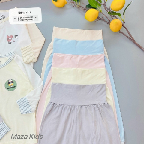 Bộ Quần Áo Sơ Sinh chất pettit viền kẻ cho bé