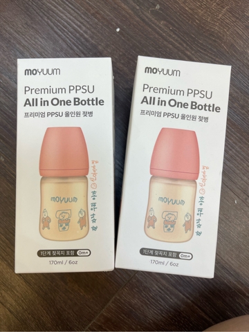 PKBS - Bình sữa PPSU Moyuum - Phiên bản Họa tiết Ogu-Ogu - Màu hồng/170ml/Kèm núm số 1