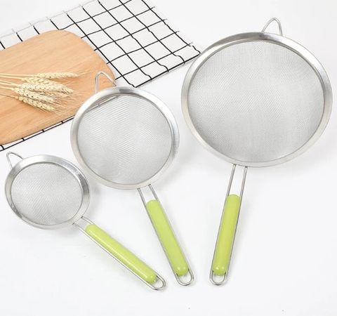 Rây Lọc Cháo Cho Bé, Rây Lọc Inox Cán Xanh Rây Đồ Ăn Dặm Cho Bé Siêu Mịn Hàng Loại 1