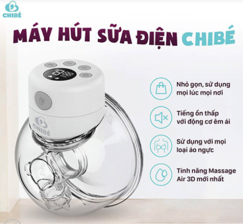 Máy hút sữa điện rảnh tay CHIBE' CB019 - Bảo hành chính hãng 12 tháng