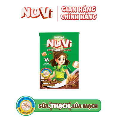 NuVi Thức uống Sữa Lúa mạch Cacao Có Thạch hộp 100ml