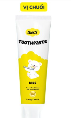 theCi - Kem Đánh Răng Cho Bé Vị Chuối, Trẻ Em Nuốt Được 45g cho bé từ 6 tháng trở lên