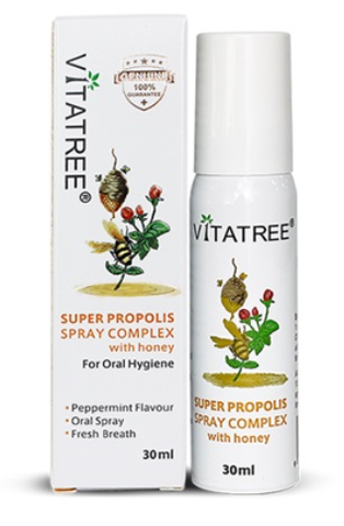 TPCN - Xịt Họng Keo Ong Vitatree 30ml - Úc Làm dịu cơn ho, đau họng và cảm lạnh