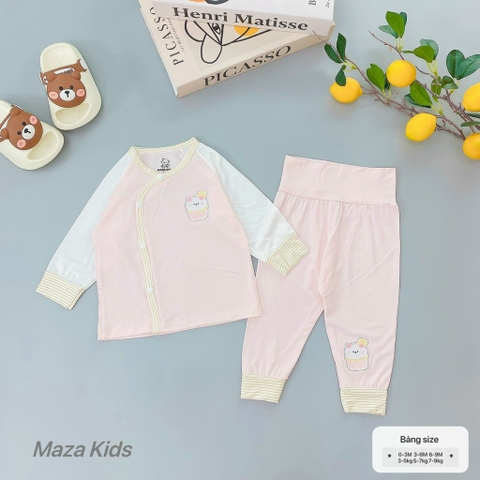 Bộ Quần Áo Sơ Sinh chất pettit viền kẻ cho bé