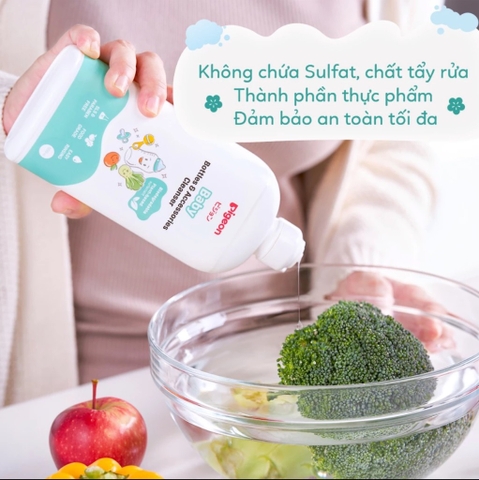 Nước rửa bình sữa Pigeon và phụ kiện 450ml ( túi) Gốc thực vật