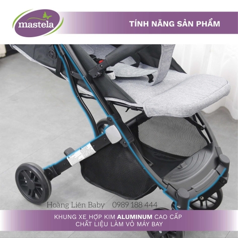 Xe đẩy cho bé du lịch Mastela A2 - Khung Aluminum cao cấp siêu nhẹ, dễ dàng gấp gọn, bảo hành 12 tháng chính hãng