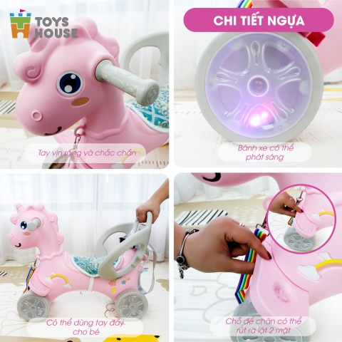 Ngựa Chòi Chân Có Dây Kéo Toys House