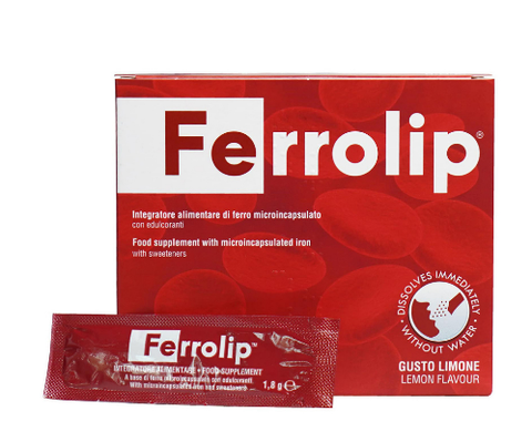 Sắt sinh học Ferrolip cho bà bầu, mẹ sau sinh và người thiếu máu (Hộp 20 gói)