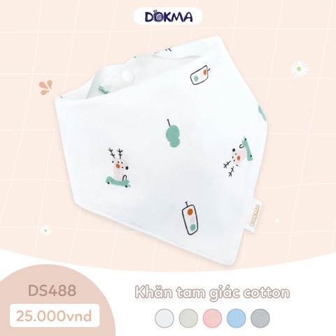 Khăn tam giác cotton DOKMA mềm mịn thấm hút cho bé