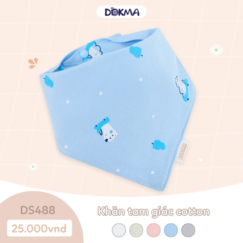 Khăn tam giác cotton DOKMA mềm mịn thấm hút cho bé