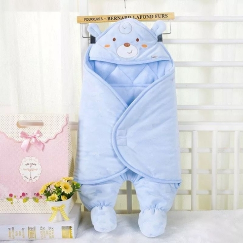 Ủm có chân trần bông cao cấp cho bé, ủm thú trần bông mềm mịn ấm áp cho bé