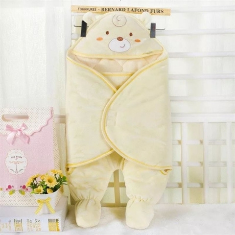 Ủm có chân trần bông cao cấp cho bé, ủm thú trần bông mềm mịn ấm áp cho bé
