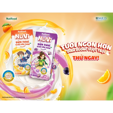 Sữa Tươi Trái Cây Tươi Nuvi 110ml (Lốc 4 hộp)