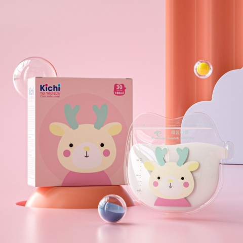 PKBS - Túi Trữ Sữa Kichilachi 180ml- Cảm Biến Nhiệt Độ, Có Khóa Zip Chắc Chắn Chống Rò Rỉ