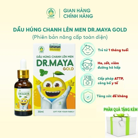 TPCN - Dầu húng chanh lên men Dr. MAYA Gold (30ml) Tăng sức đề kháng tự nhiên cho bé, mẫu mới