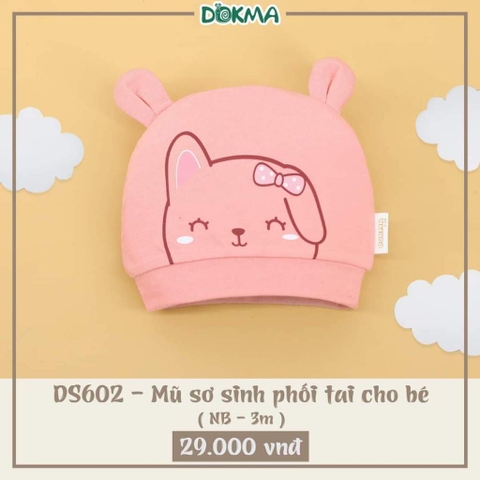 Mũ sơ sinh phối tai DOKMA