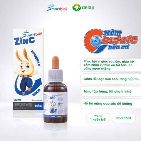 TPCN - KẼM ZIN C SMARTBIBI - BỔ SUNG KẼM CHELATE HỮU CƠ HẤP THU CAO