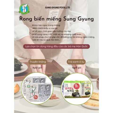 Lá rong biển ăn liền vị truyền thống SUNG GYUNG