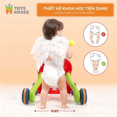 Xe tập đi 2 trong 1 Toyshouse kiêm bàn chơi đa năng có nhạc Toyshouse N6038