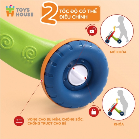 Xe tập đi 2 trong 1 Toyshouse kiêm bàn chơi đa năng có nhạc Toyshouse N6038